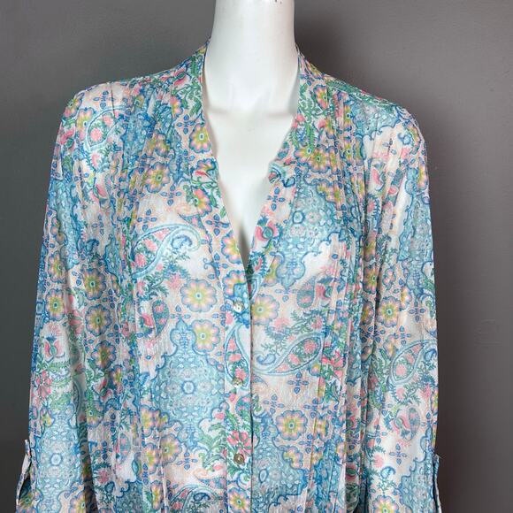 Ruby Rd. top blouse 3x floral pastel colorful light weight NWT - Picture 6 of 15